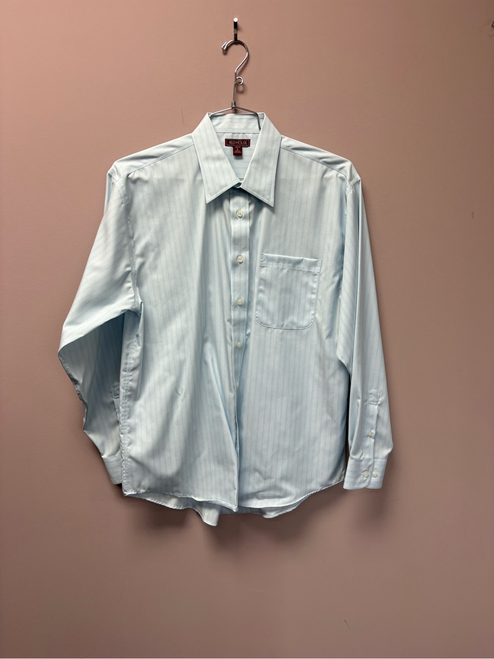 RED HOUSE Pale Blue Pinstripe Men's Dress Shirt